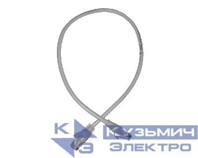 Патч-корд UTP4 cat 5е, 0,5м, ВС, LSZH, серый, литой коннектор NETKO Optima (упак 10)