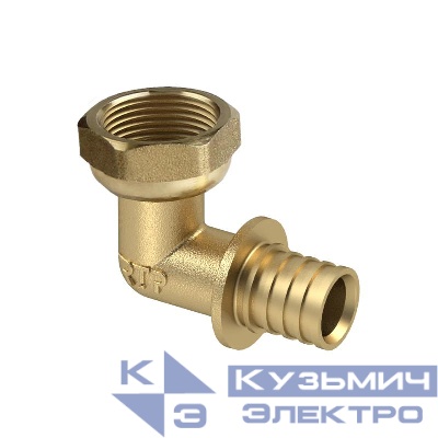 Угольник с накидной гайкой аксиальный латунь 16х1/2дюйм жел. RTP 34855