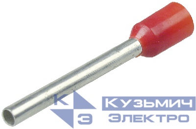 Штыревой втулочный кабельный наконечник E 1012 (НШВИ F=12мм) 1,0мм2 , изолированный, красный, 100шт, NETKO Optima
