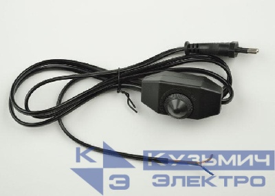 Шнур сетевой UCX-C30/02A-170 BLACK с вилкой и выкл. с диммером 2А 500Вт 1.7м черн. Uniel UL-00004438