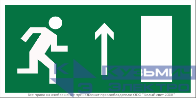 Знак безопасности BL-3015B.E11 "Напр. к эвакуац. выходу прямо (прав.)" Белый свет a14589