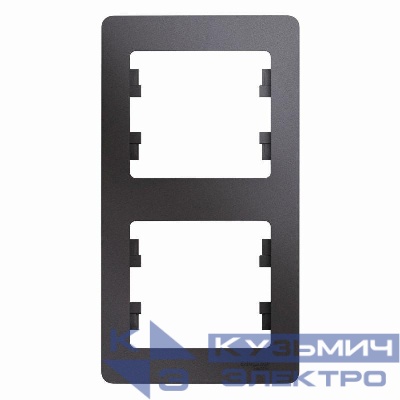 Рамка 2-м Glossa вертикал. графит SE GSL001306