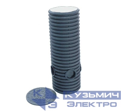 Колодец дренажный смотровой 340/300х1500мм с тремя вых. 110мм дном и крышкой Ruvinil КДС-340х1500