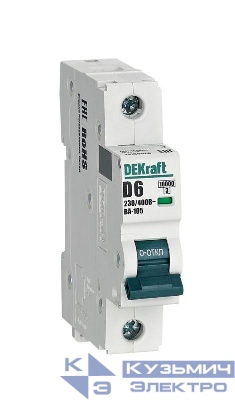 Выключатель автоматический модульный 1п D 6А 10кА ВА-105 DEKraft 13199DEK