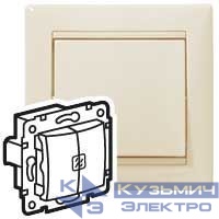 Выключатель 2-кл. СП Valena 10А IP31 с подсветкой механизм сл. кость (DIY-упак.) IEK 695630