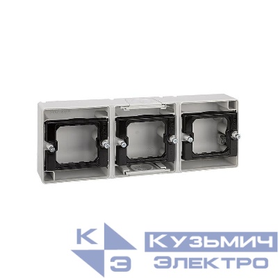 Коробка установочная 3-м горизонт. Simon44 Aqua сер. 4400765-035