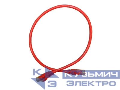 Патч-корд UTP4 cat.6a, 5.0м, литой коннектор, красный, Netko CKC