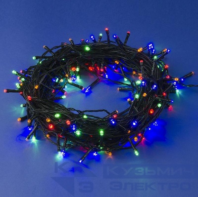 Гирлянда LED ULD-S3000-300/DGA MULTI IP20 30м 300 диодов разноцвет. свет провод зел. Uniel UL-00007311