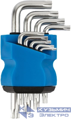 Ключ "звездочки" набор 9шт T10-T50 в пластиковом держателе MOS 64030М