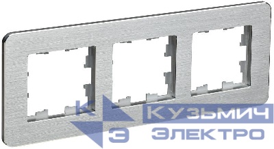 Рамка 3-м BRITE РУ-3-1-Бр метал. алюм. RE AL IEK BR-M32-M-21-K47