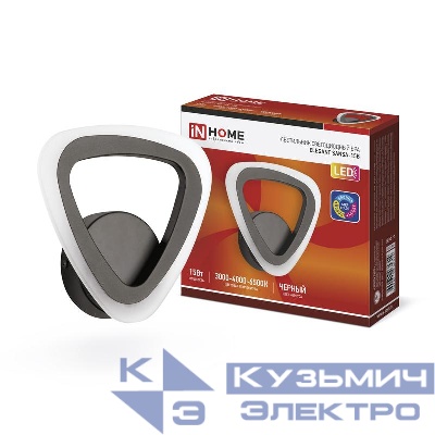 Светильник светодиодный ELEGANT SANSA-15B 15Вт 3000-6500К 1200лм 230В STEP COLOR черн. IN HOME 4690612035314