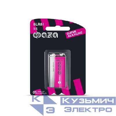Элемент питания алкалиновый "крона" 6LR61 9В Super Alkaline BL-1 ФАZА 2858412