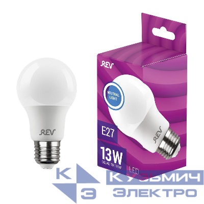 Лампа светодиодная LED-A65-E27-13Вт-4000K 13Вт грушевидная 4000К нейтр. бел. E27 1000лм 180-240В REV 32268 9