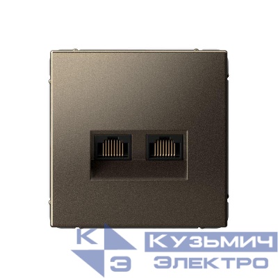 Розетка двойная компьютерная ArtGallery RJ45+RJ45 кат. 6A механизм мокко SE GAL000688