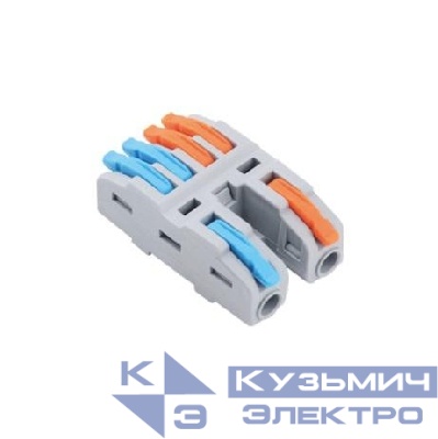 Клемма монтажная СМК PTC-2P 4224 BL/2 450В 32А 0.08-2.5(4.0)кв.мм JazzWay 5073760