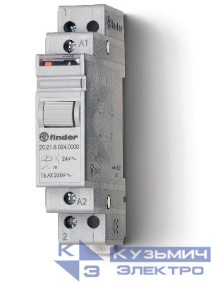 Реле шаговое модульное электромеханич. 1NO 16А2 состояния AgNi 12В AC 17.5мм IP20 FINDER 202180120000