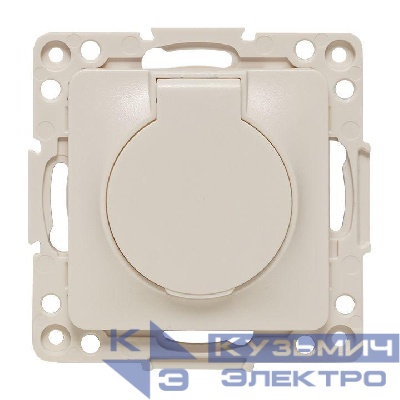 Розетка 1-м СП Стокгольм 16А IP44 с заземл.защ. шторки с крышкой механизм бел. PROxima EKF EYR16-028-10-44