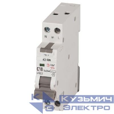 Выключатель автоматический дифференциального тока 2п (1P+N) C 10А 30мА тип АС 6кА АД-32M электрон. PRO DM32E2C10AC30 Эра Б0058979