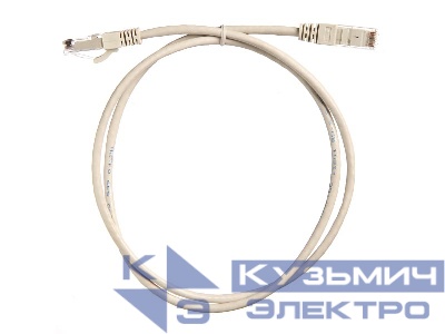 Патч-корд UTP4 cat.6, 1.0м, литой коннектор, серый, Netko CKC