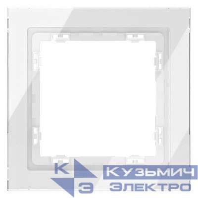 Рамка 1-м S70 стеклян. бел. Voltum VLS110101