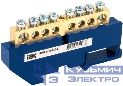 Шина нулевая на DIN-изол. ШНИ 8х12-8-Д-С IEK YNN10-812-8D-K07