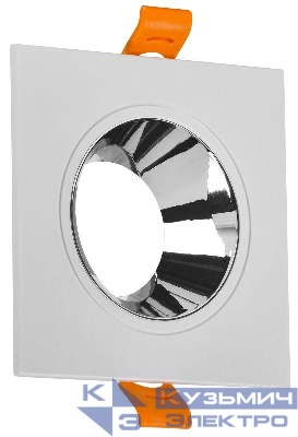 Светильник 4107 встраиваемый поворотный GU10 бел./хром пласт. IEK LT-UVB0-4107-GU10-1-K23