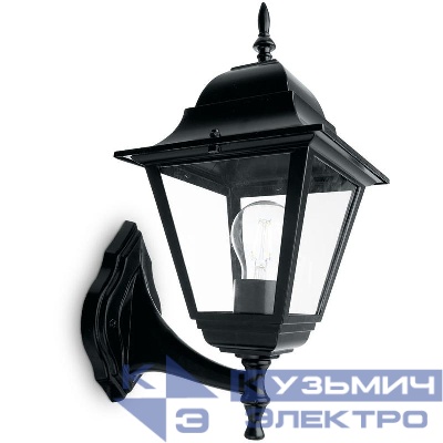 Светильник 4201/PL4201 100Вт E27 230В садово-парковый на стену вверх черн. FERON 11024