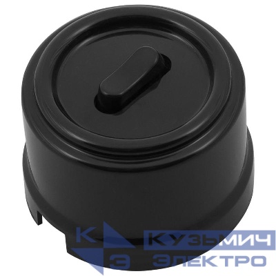 Выключатель 1-кл. ретро ABS-пластик черн. Bironi B1-220-23