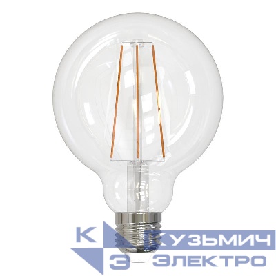 Лампа светодиодная LED-G95-10W/3000K/E27/CL PLS02WH прозр. колба теплый бел. свет 3000К упак. картон Uniel UL-00004862