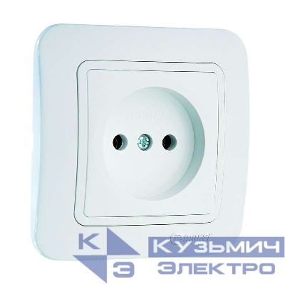 Розетка 1-м СП Lillium 16А IP20 без заземл. бел./бел. Makel 70022