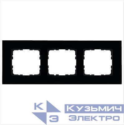 Рамка 3-м G-Glass стекло черн. Black Glass Jasmart G1003GB