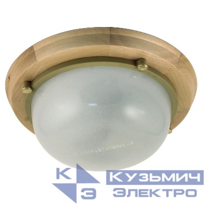 Светильник НББ 03-60-013 "Терма 1301" 1х60Вт E27 IP65 кругл. малый матов./корпус дерево липа (инд. упак.) Элетех 1005501030