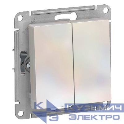 Выключатель 2-кл. СП AtlasDesign 10А IP20 (сх. 5) 10AX механизм жемчуж. SE ATN000451