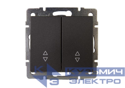 Переключатель проходной 2-кл. Rain матов. механизм черн. графит LEZARD 703-4188-106