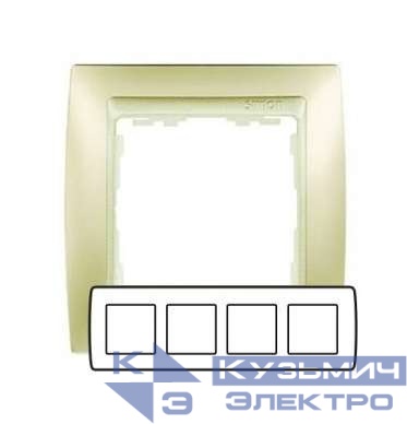 Рамка 4-м Simon82 матов. шампань/метал. Simon 82944-34