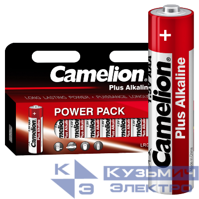 Элемент питания алкалиновый AAA/LR03 1.5В Plus Alkaline BLOCK-12 LR03-HP12 (уп.12 шт) Camelion 14260