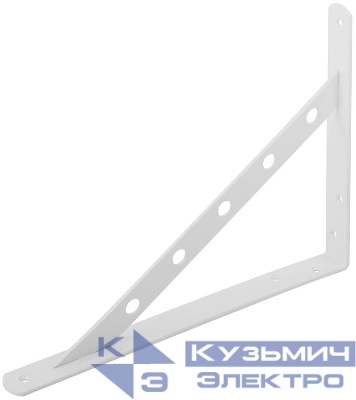 Уголок-кронштейн усиленный 300х225мм бел. КУРС 66107
