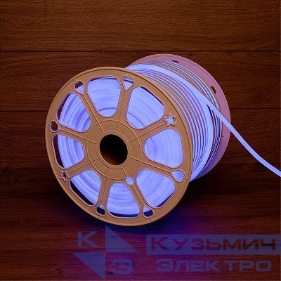 Шнур светодиодный гибкий неон LED SMD 8х16мм 120LED/м син. (уп.100м) Neon-Night 131-043