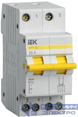 Выключатель-разъединитель трехпозиционный 2п ВРТ-63 25А KARAT IEK MPR10-2-025