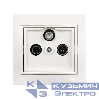 Розетка телевизионная оконечная TV/SAT-Radio Mira с бел. вставкой бел. LEZARD 701-0202-135