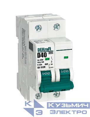 Выключатель автоматический модульный 2п D 40А 6кА ВА-103M без теплозащиты DEKraft 12551DEK