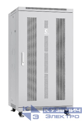 Шкаф монтажный телекоммуникационный напольн. ND-05C-22U60/60 19дюйм 22U 600х600х1166мм для распределит. и серверн. оборудования; передняя и задняя перфорир. двери ручка с замком RAL7035 сер. Cabeus 7657c