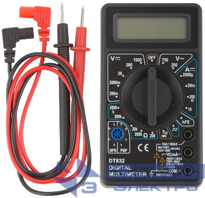 Мультиметр 0.1мВ-1000В 0.1В-750В 1мкА-10А 0.1Ом-2мОм коробка КУРС 80615