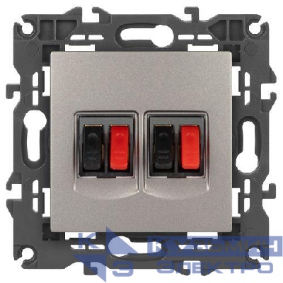 Розетка аудио 2-м Elegance 14-3112-16 титан Эра Б0065774