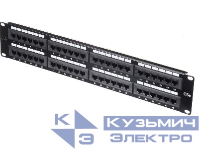 Патч-панель UTP, 19", 48 портов RJ45, cat.5е, 2U, Dual Type, NETKO Expert CKC