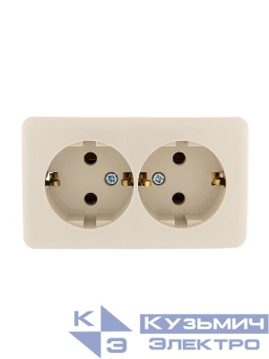 Розетка 2-м ОП Viola с заземл. крем. LEZARD 751-0300-127