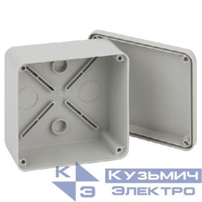Коробка распаячная ОП 100х100х50мм приборная подъездная на винтах с гладкими стенками IP55 KORvp Эра Б0058942