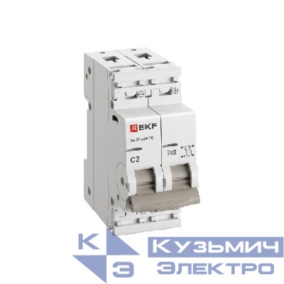 Выключатель автоматический модульный 2п C 2А 6кА ВА 47-63N DC PROxima EKF M63DC622C