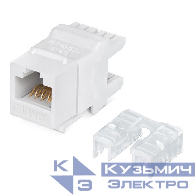 Модуль Keystone Jack RJ-45(8P8C) UTP неэкранир. кат.6 тип 180град. бел. PRO Rexant 02-0250