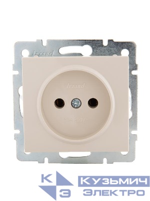 Розетка 1-м СП Rain 16А IP20 без заземл. керамика механизм крем. LEZARD 703-0388-121